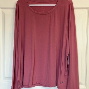 Nike Women's Long Sleeve Dri-Fit Yoga Tee - Rose